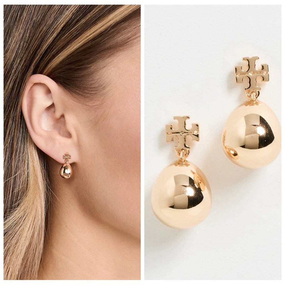 Tory Burch Gold Small Copper Ball Stud Earrings